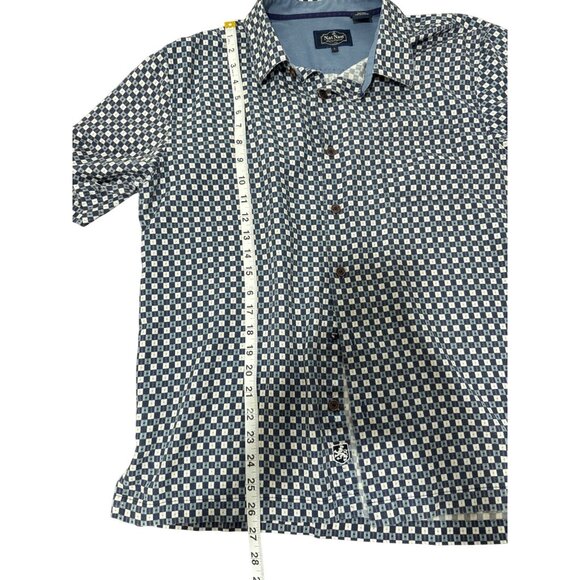 Nat Nast Mens Geometric Print Short Sleeve Button-Up Shirt Silk Blend Size L - Picture 5 of 6